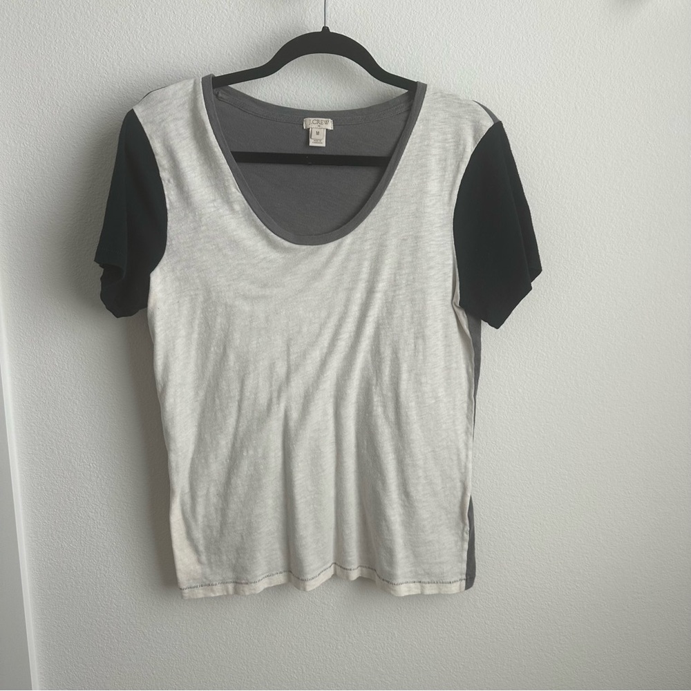 J. Crew Navy and White Short Sleeve Tee